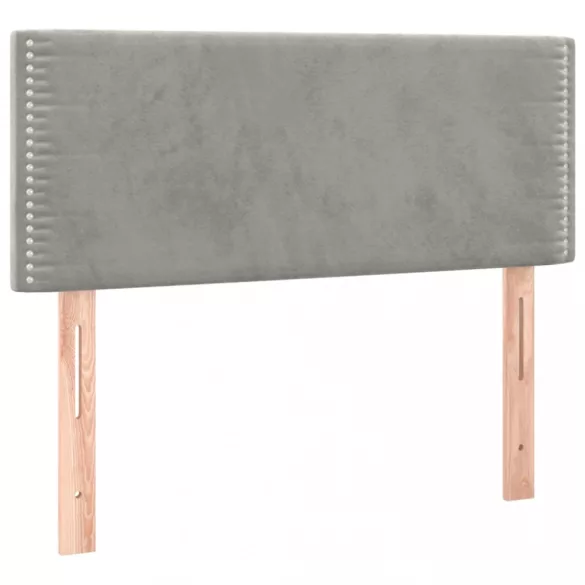 világosszürke bársony LED-es fejtámla 80 x 5 x 78/88 cm