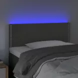 sötétszürke bársony LED-es fejtámla 90x5x78/88 cm