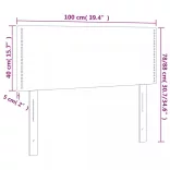 sötétszürke bársony LED-es fejtámla 100x5x78/88 cm