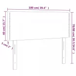 sötétkék bársony LED-es fejtámla 100x5x78/88 cm