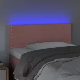 rózsaszín bársony LED-es fejtámla 100x5x78/88 cm