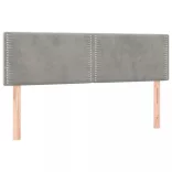 világosszürke bársony LED-es fejtámla 144x5x78/88 cm