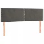 sötétszürke bársony LED-es fejtámla 144x5x78/88 cm