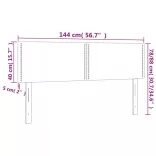 sötétszürke bársony LED-es fejtámla 144x5x78/88 cm
