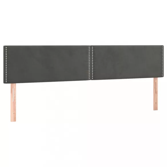sötétszürke bársony LED-es fejtámla 160x5x78/88 cm