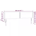 sötétszürke bársony LED-es fejtámla 160x5x78/88 cm