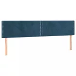 sötétkék bársony LED-es fejtámla 180x5x78/88 cm