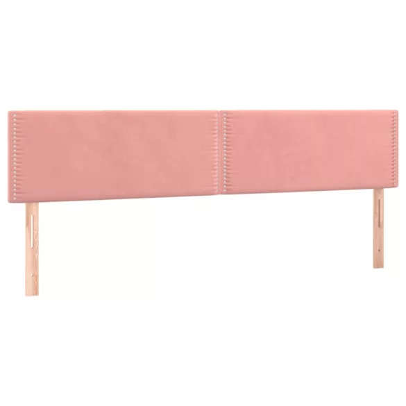 rózsaszín bársony LED-es fejtámla 180x5x78/88 cm