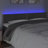 sötétszürke bársony LED-es fejtámla 200x5x78/88 cm
