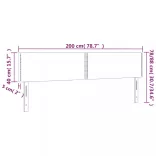 sötétszürke bársony LED-es fejtámla 200x5x78/88 cm