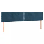 sötétkék bársony LED-es fejtámla 200x5x78/88 cm