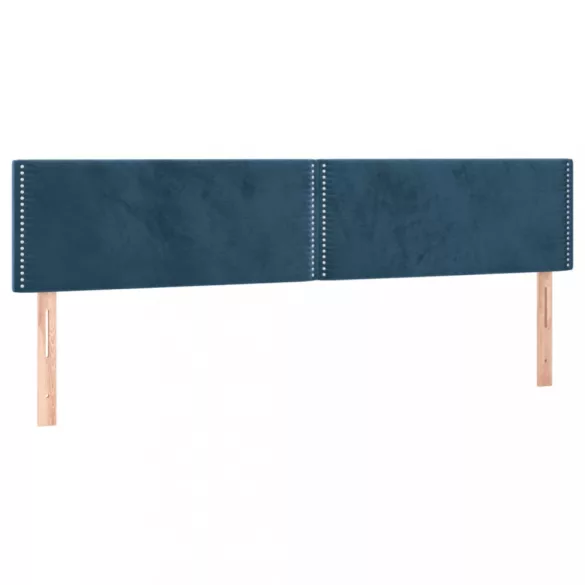 sötétkék bársony LED-es fejtámla 200x5x78/88 cm