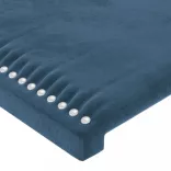 sötétkék bársony LED-es fejtámla 200x5x78/88 cm