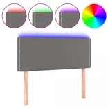 szürke műbőr LED-es fejtámla 100 x 5 x 78/88 cm