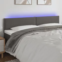 szürke műbőr LED-es fejtámla 180 x 5 x 78/88 cm