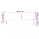 szürke műbőr LED-es fejtámla 180 x 5 x 78/88 cm