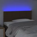 sötétbarna szövet LED-es fejtámla 90x5x78/88 cm