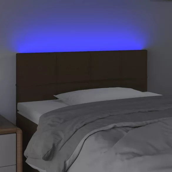 sötétbarna szövet LED-es fejtámla 90x5x78/88 cm