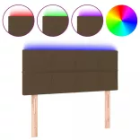 sötétbarna szövet LED-es fejtámla 100x5x78/88 cm