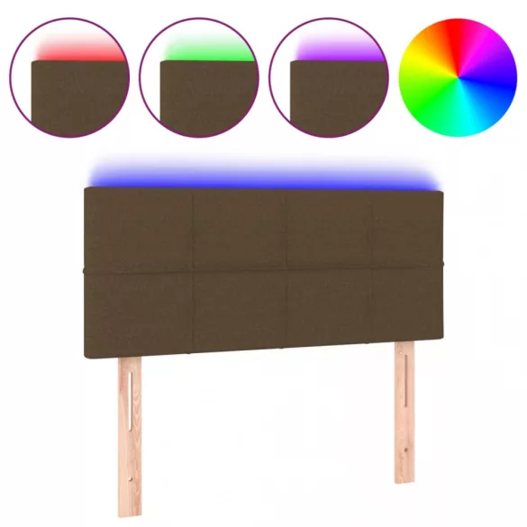 sötétbarna szövet LED-es fejtámla 100x5x78/88 cm