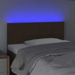 sötétbarna szövet LED-es fejtámla 100x5x78/88 cm