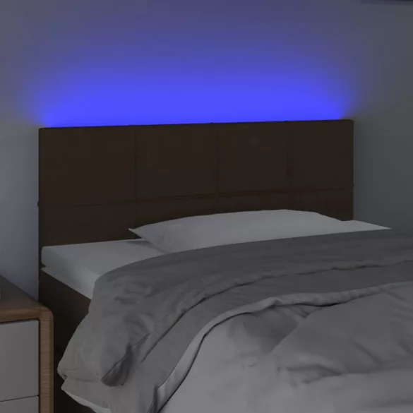 sötétbarna szövet LED-es fejtámla 100x5x78/88 cm