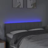 világosszürke szövet LED-es fejtámla 144 x 5 x 78/88 cm