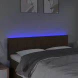 sötétbarna szövet LED-es fejtámla 144x5x78/88 cm
