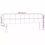 sötétbarna szövet LED-es fejtámla 160x5x78/88 cm