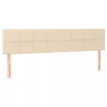 krémszínű szövet LED-es fejtámla 200x5x78/88 cm