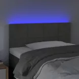 sötétszürke bársony LED-es fejtámla 80 x 5 x 78/88 cm