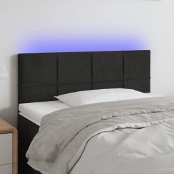 fekete bársony LED-es fejtámla 80 x 5 x 78/88 cm