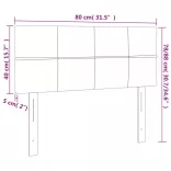 sötétzöld bársony LED-es fejtámla 80 x 5 x 78/88 cm