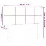 világosszürke bársony LED-es fejtámla 90x5x78/88 cm