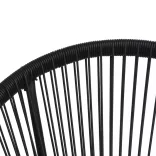 2 db fekete rattan kerti kagylószék