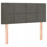 sötétszürke bársony LED-es fejtámla 100x5x78/88 cm