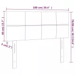 sötétzöld bársony LED-es fejtámla 100x5x78/88 cm