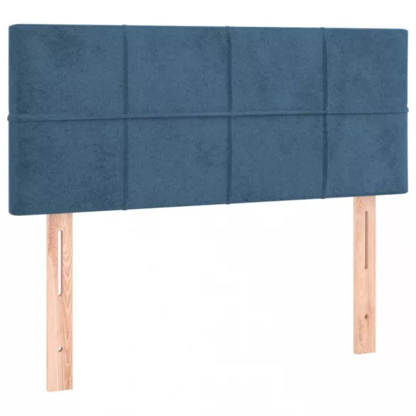 sötétkék bársony LED-es fejtámla 100x5x78/88 cm