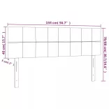világosszürke bársony LED-es fejtámla 144x5x78/88 cm