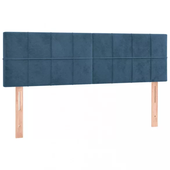 sötétkék bársony LED-es fejtámla 144x5x78/88 cm