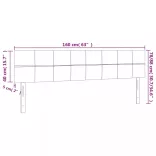 sötétszürke bársony LED-es fejtámla 160x5x78/88 cm