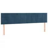 sötétkék bársony LED-es fejtámla 160x5x78/88 cm