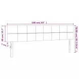 sötétkék bársony LED-es fejtámla 160x5x78/88 cm