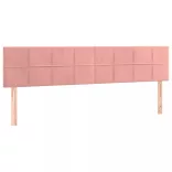 rózsaszín bársony LED-es fejtámla 160x5x78/88 cm