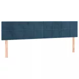 sötétkék bársony LED-es fejtámla 180x5x78/88 cm