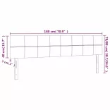 sötétkék bársony LED-es fejtámla 180x5x78/88 cm