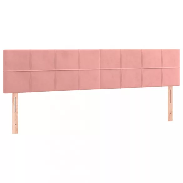 rózsaszín bársony LED-es fejtámla 180x5x78/88 cm