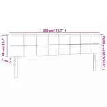 sötétszürke bársony LED-es fejtámla 200x5x78/88 cm