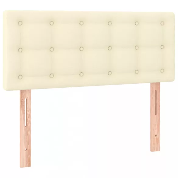 krémszínű műbőr LED-es fejtámla 90 x 5 x 78/88 cm