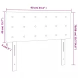 krémszínű műbőr LED-es fejtámla 90 x 5 x 78/88 cm